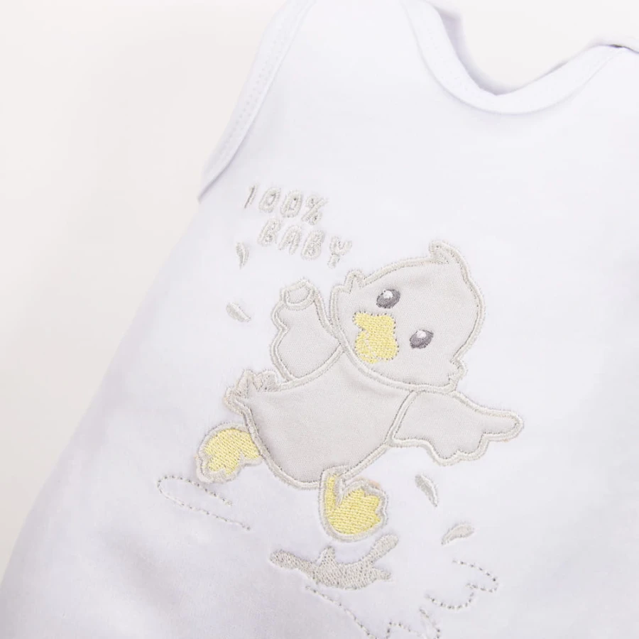 Baby-Set Weiß mit Entenstickerei