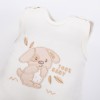 Ecru Baby-Set mit Hund-Stickerei
