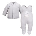 Graues Baby-Set mit Schafstickerei