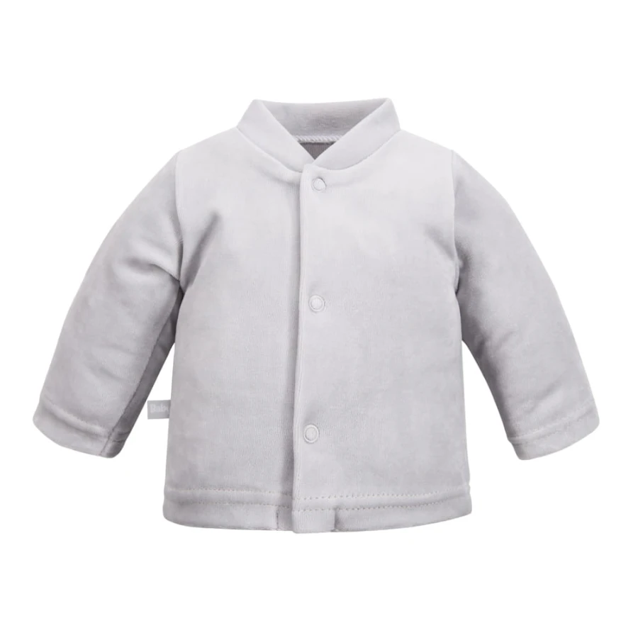 Graues Baby-Set mit Schafstickerei