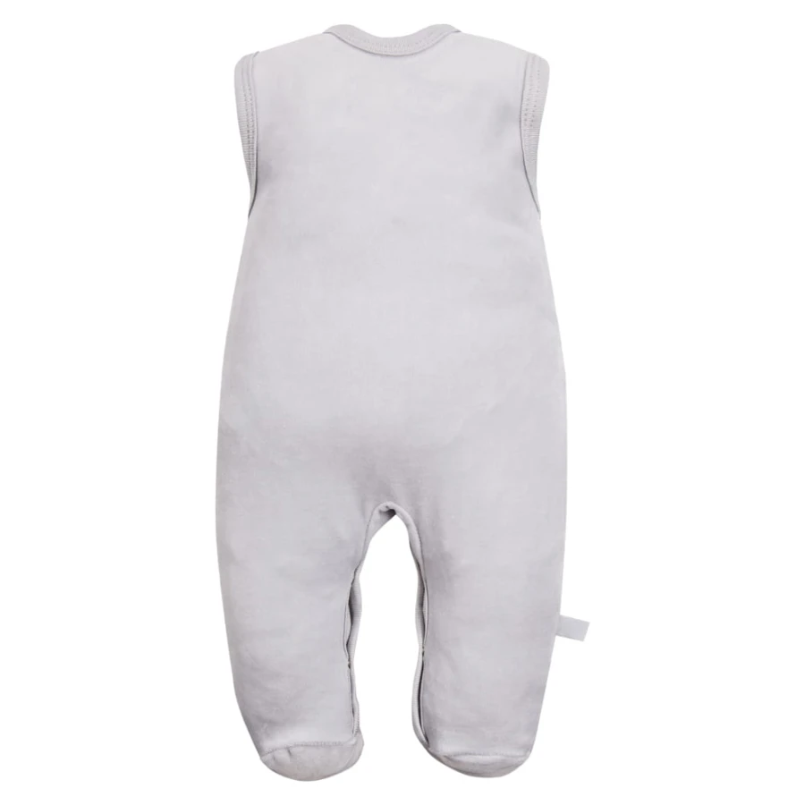 Graues Baby-Set mit Schafstickerei