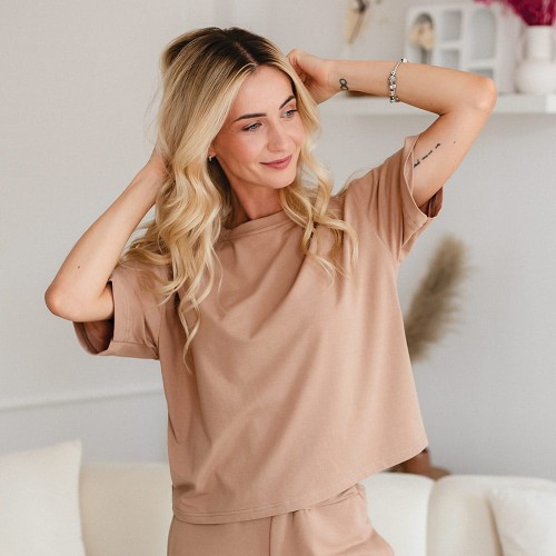 Damen Oversize T-Shirt beige – Eevi for Women