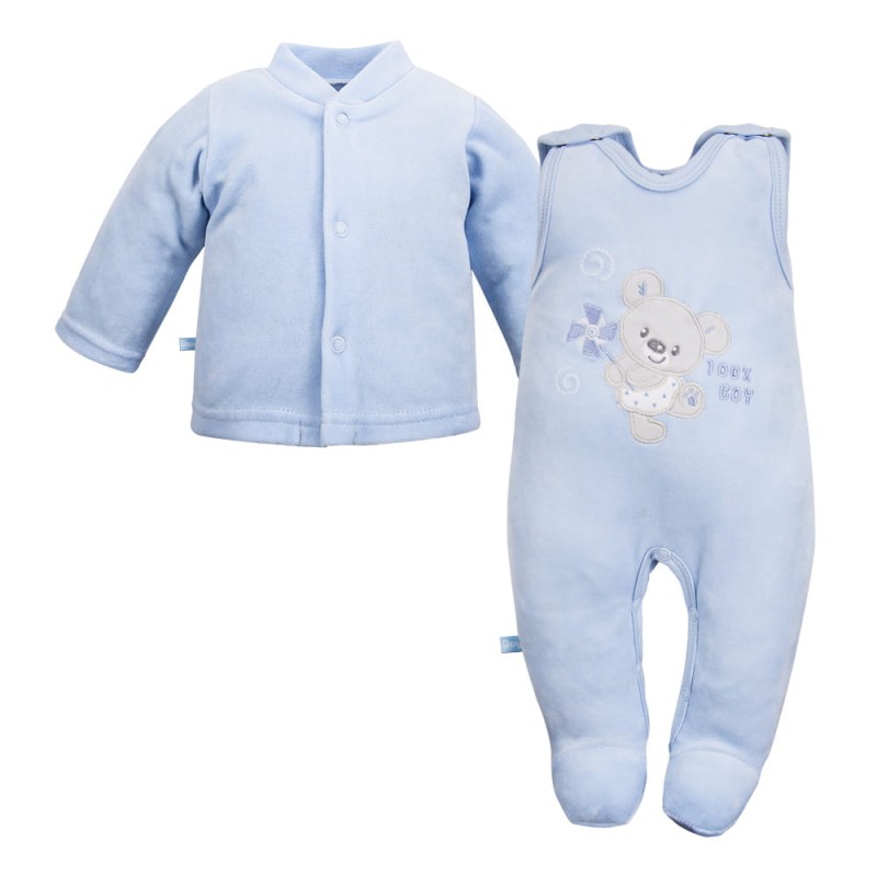 Blaues Baby-Set mit Koala-Stickerei