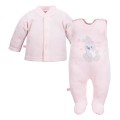 Rosa Baby-Set mit Hasen-Stickerei