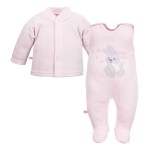 Pink baby set with bunny embroidery