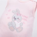 Rosa Baby-Set mit Hasen-Stickerei