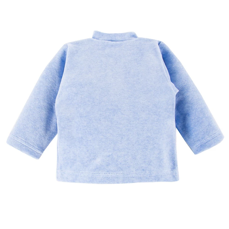 Baby-Set blau mit Nilpferdstickerei