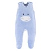Baby-Set blau mit Nilpferdstickerei