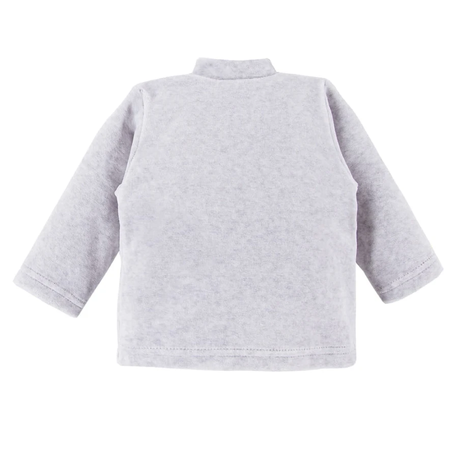Baby-Set grau mit Zebrastickerei