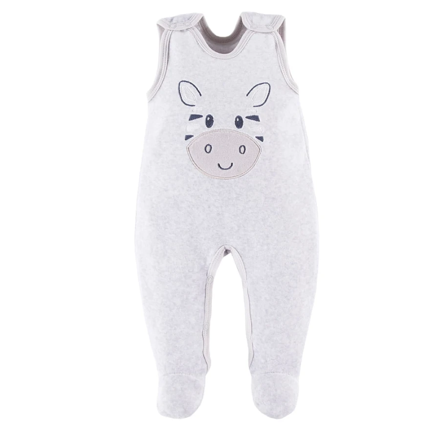 Baby-Set grau mit Zebrastickerei
