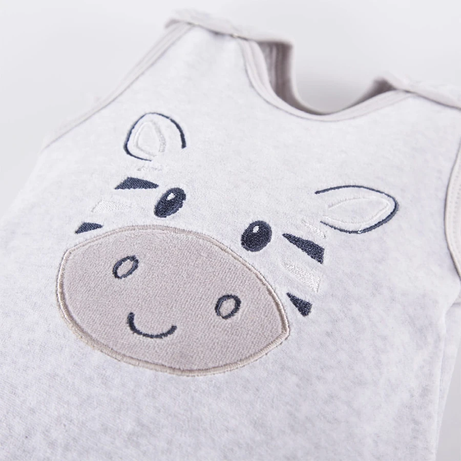 Baby-Set grau mit Zebrastickerei