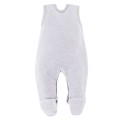 Grey velour baby set with zebra embroidery