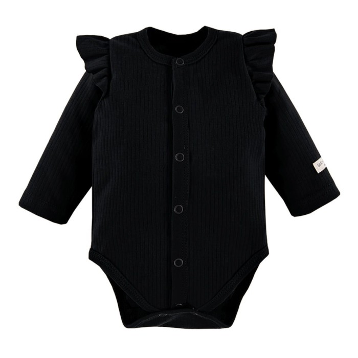 Baby-Body mit Rüsche schwarz