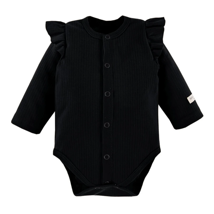 Baby-Body mit Rüsche schwarz