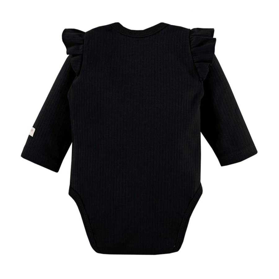 Baby-Body mit Rüsche schwarz