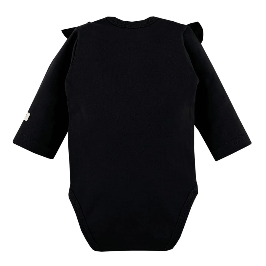 Babybody mit Rüsche schwarz