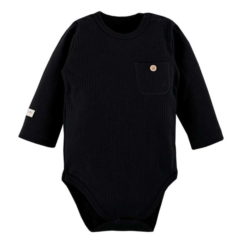 Babybody schwarz gerippt