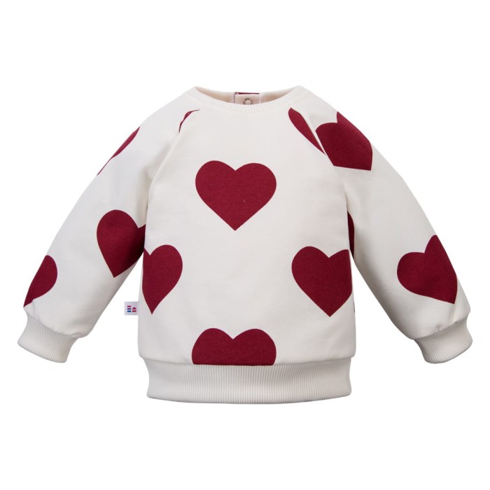 Oversize-Sweatshirt für Kinder in Weiß mit Herzen