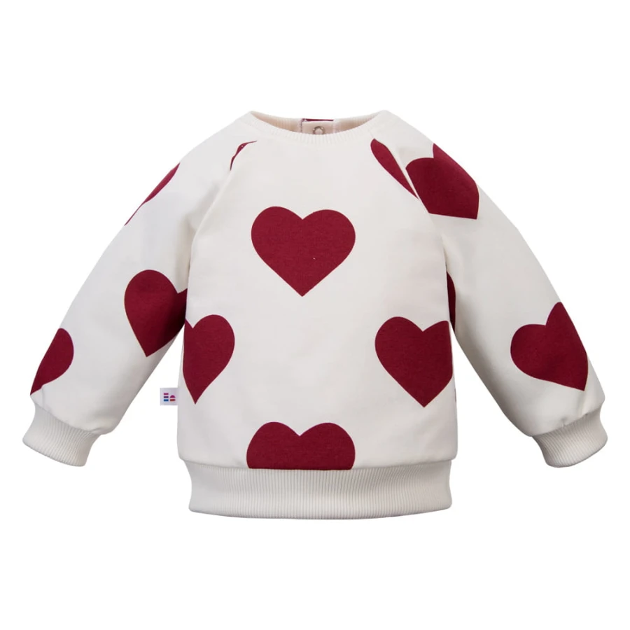 Oversize-Sweatshirt für Kinder in Weiß mit Herzen