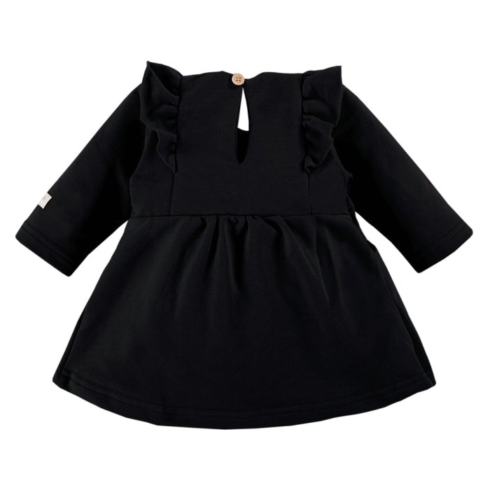 Schwarzes Mädchenkleid mit Rüschen