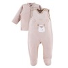 Beiges Baby-Set mit Tigerstickerei