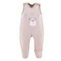 Beige baby set with tiger embroidery