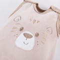 Beige baby set with tiger embroidery