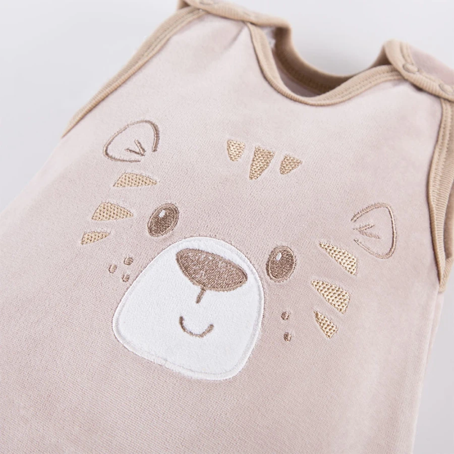 Beiges Baby-Set mit Tigerstickerei