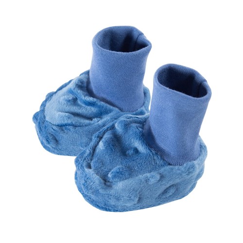 Dark blue minky baby booties