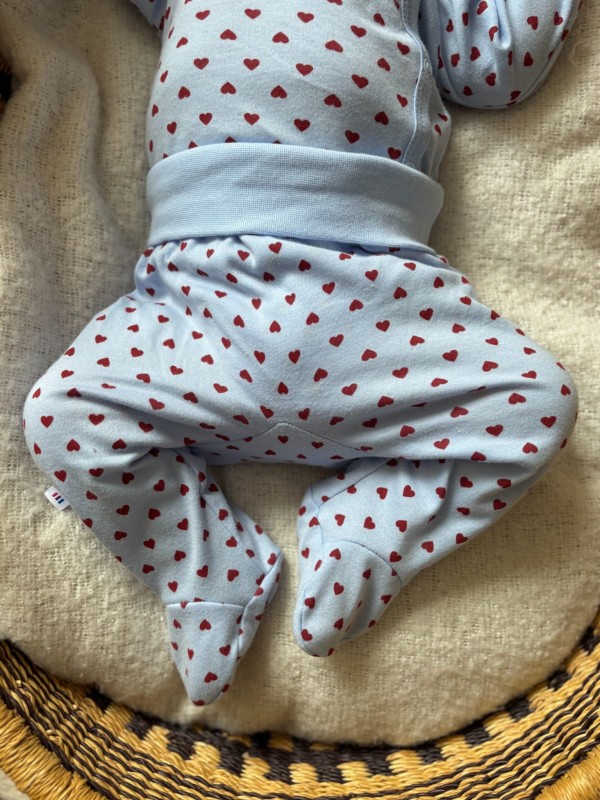 Baby Blue Footed Joggers with Hearts