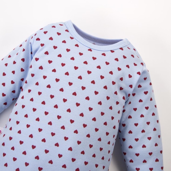 Blauer Kinder-Body mit Herzchen