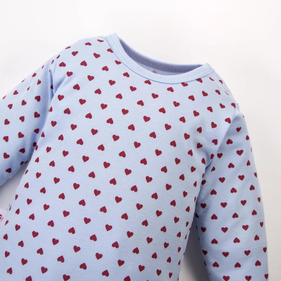 Blauer Kinder-Body mit Herzchen