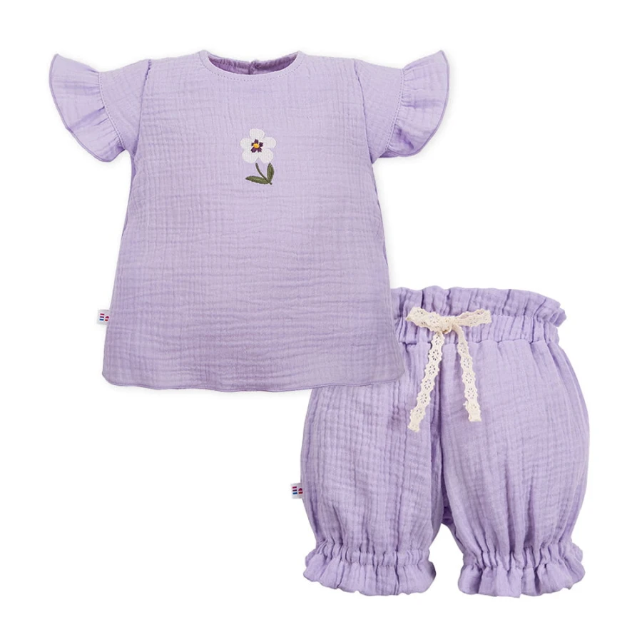 Kinder Musselin Set lila