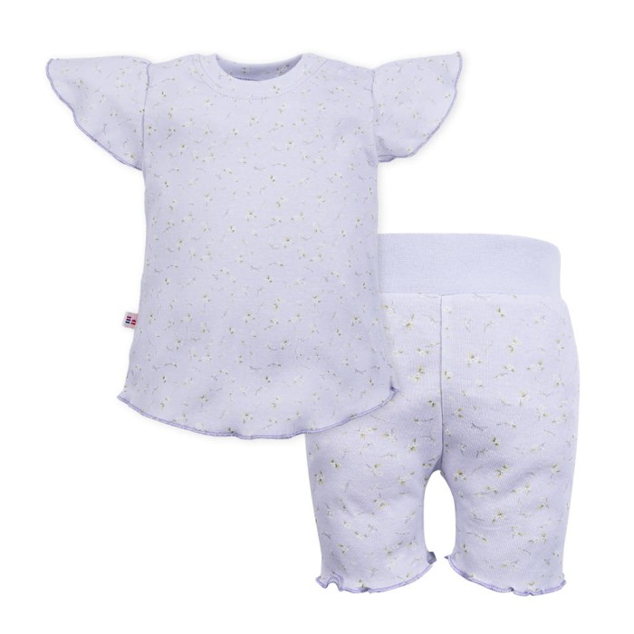 Mädchen-Sommer-Set lila mit Blumen