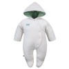 Baby-Overall aus Velours in Weiß mit grünen und blauen Blümchen