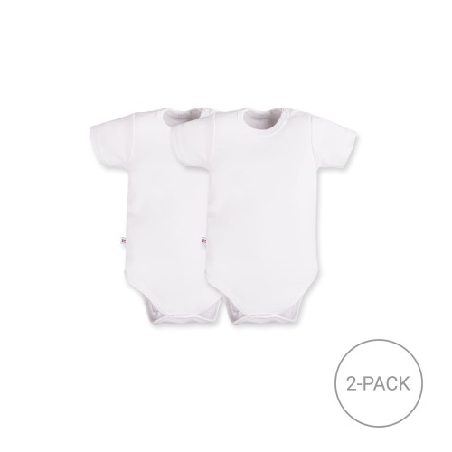 2er-Pack Babybodys mit kurzen Ärmeln – Weiß