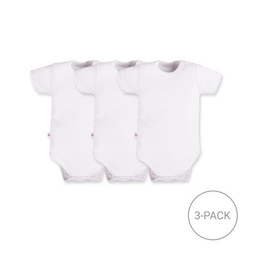3er-Pack Babybodys mit kurzen Ärmeln – Weiß