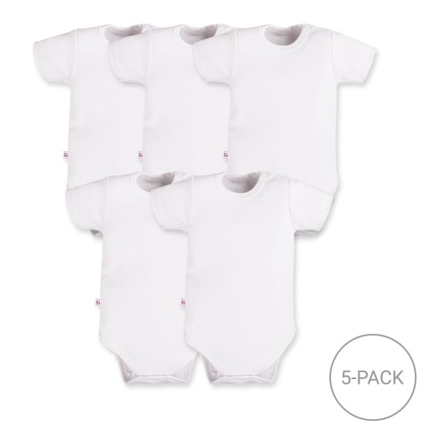 5er-Pack Kurzarm-Bodys – Weiß