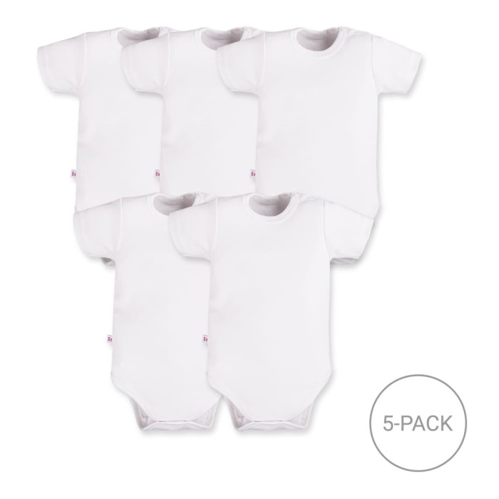 5er-Pack Kurzarm-Bodys – Weiß