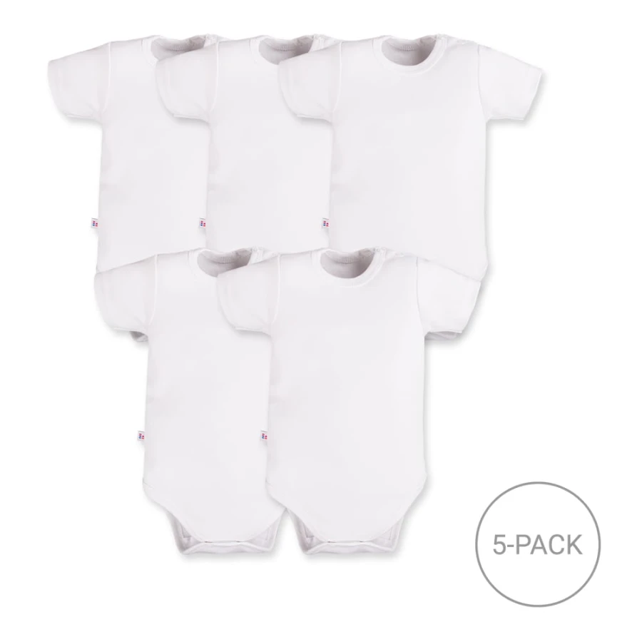 5er-Pack Kurzarm-Bodys – Weiß