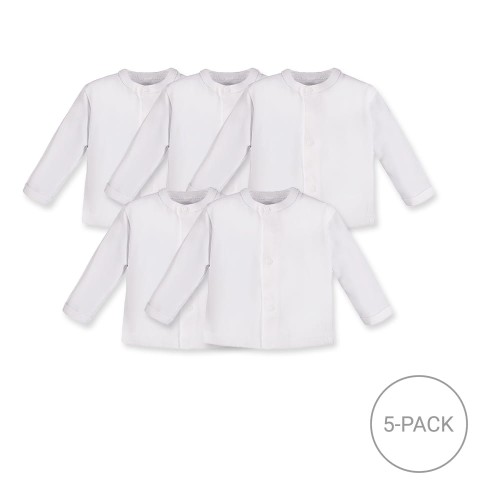 5er-Pack Baby-Wickelhemden – Weiß