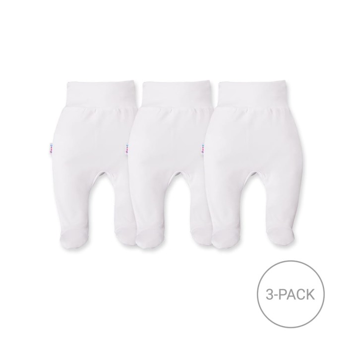 3er-Pack weiße Baby-Stramplerhosen