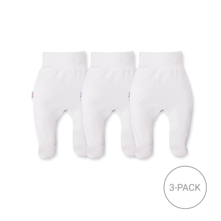 3er-Pack weiße Baby-Stramplerhosen