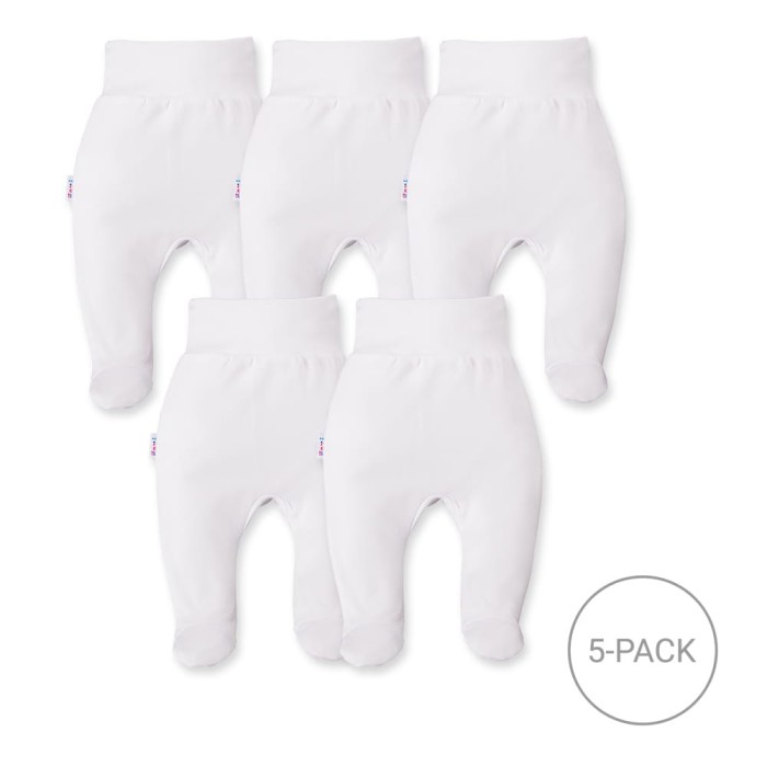 5er-Pack Baby-Stramplerhosen – weiß