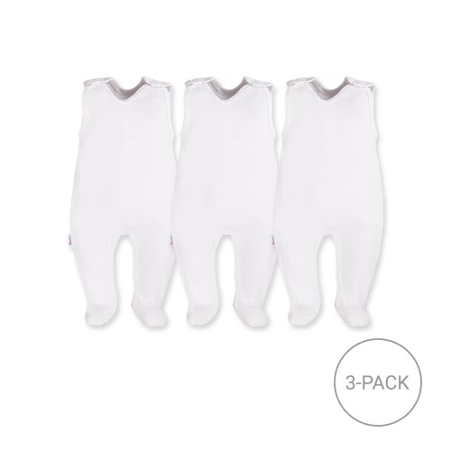 3-pack baby rompers white