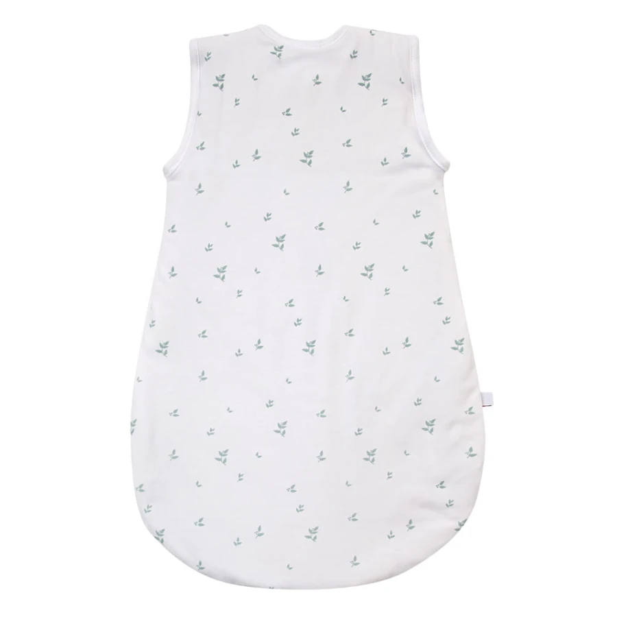 Weißer Baby-Schlafsack mit Blättermotiv