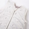 Ecru baby sleeping bag with star print