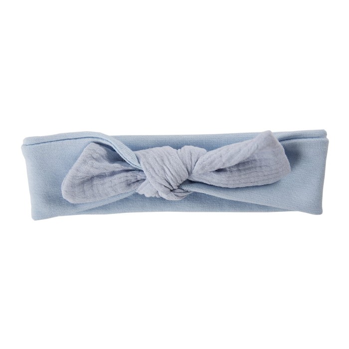 Mädchen-Stirnband hellblau mit Musselin-Schleife