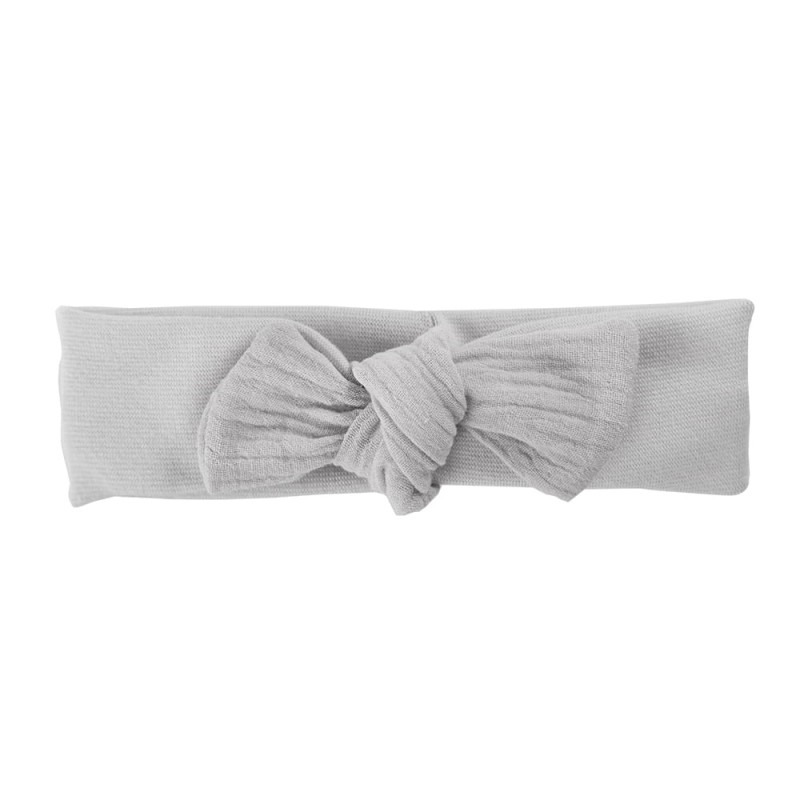 Children’s grey headband with muslin bow