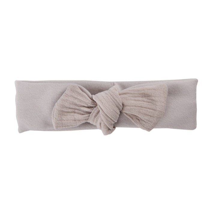 Mädchen-Stirnband beige mit Musselin-Schleife